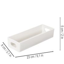 Artikel Rechteckiges Kunststofftablett mit Griffen 32 cm Hellgrau