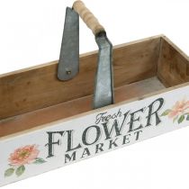 Pflanzkiste, Blumendeko, Holzkiste zum Bepflanzen, Blumenkiste Nostalgie-Optik 41,5×16cm