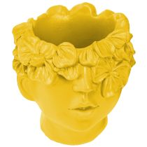 Artikel Pflanzkopf Büste Polyresin Übertopf Gelb 13,5×13×14cm