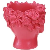 Artikel Pflanzkopf Übertopf Büste Polyresin Pink 13,5×13×14 cm