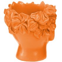 Artikel Pflanzkopf Übertopf Büste aus Polyresin Orange 13,5×13×14 cm Wohnzimmerdekoration