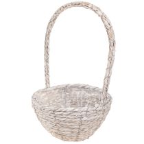 Artikel Pflanzkorb 2er-Set Stroh Weiß Natur mit Henkel Ø23/28cm für Shabby Chic Dekoration
