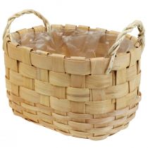 Artikel Pflanzkörbe Set oval Holz Natur mit Henkeln 22/27/33cm 3-teilig