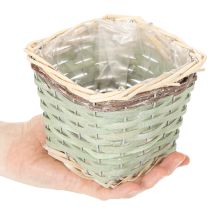 Artikel Pflanzkörbe quadratisch Holz mit Folie 14x14x12 cm bunt 4 Stück