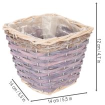 Artikel Pflanzkörbe quadratisch Holz mit Folie 14x14x12 cm bunt 4 Stück