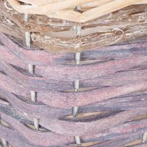 Artikel Pflanzkörbe quadratisch Holz mit Folie 14x14x12 cm bunt 4 Stück
