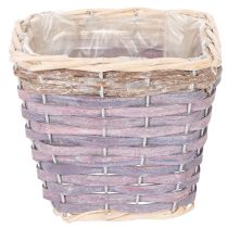 Artikel Pflanzkörbe quadratisch Holz mit Folie 14x14x12 cm bunt 4 Stück