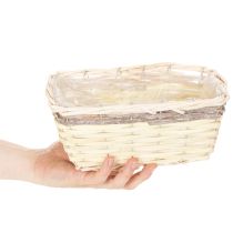 Artikel Pflanzkorb rechteckig Holz mit Folie 25cm 4er-Set Pastellfarben