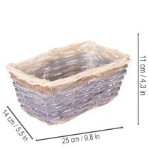 Artikel Pflanzkorb rechteckig Holz mit Folie 25cm 4er-Set Pastellfarben