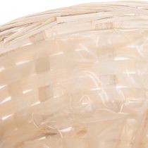 Artikel Geflochtener Blumendekorationskorb aus Spanholz 23 cm Ø Weiß/Braun/Grau 6er-Set
