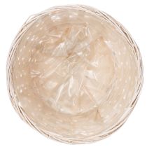 Artikel Geflochtener Blumendekorationskorb aus Spanholz 23 cm Ø Weiß/Braun/Grau 6er-Set