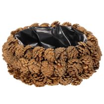 Artikel Runde Schale aus Tannenzapfen zum Bepflanzen 30 cm Naturbraun