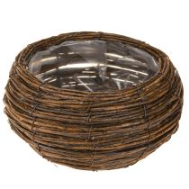 Artikel Pflanzkorb rund mit Folie Weidenkorb Braun Ø32/23cm 2er-Set