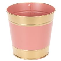 Artikel Pflanzkübel Metall Blumentopf Ø13cm H12cm 4er-Set in Gold und Pastellfarben