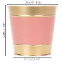 Artikel Pflanzkübel Metall Blumentopf Ø13cm H12cm 4er-Set in Gold und Pastellfarben