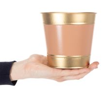 Artikel Pflanzkübel Metall Blumentopf Ø13cm H12cm 4er-Set in Gold und Pastellfarben