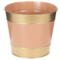 Artikel Pflanzkübel Metall Blumentöpfe Ø17cm H14,5cm 4er-Set Pastellfarben mit Goldrand