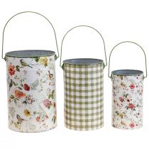 Pflanzkübel Vintage Deko Metalleimer Ø18/15/12cm 3er-Set