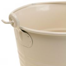 Pflanzkübel Vintage Deko Metalleimer Creme Ø16cm H24cm