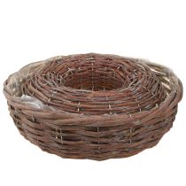 Artikel Pflanzschale Set aus Holz mit Folie Ø30/35cm Natur Grau 2-teilig