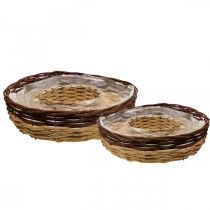 Pflanzring aus Weide, Pflanzschale Ø35/30cm 2er-Set