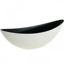 Pflanzschale Oval Dekoschale Jardiniere Cremeweiß 39×12×13cm