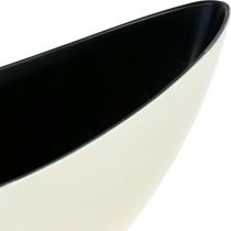 Pflanzschale Oval Dekoschale Jardiniere Cremeweiß 39×12×13cm