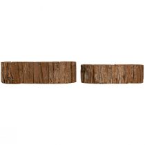 Artikel Pflanzschale oval aus Rinde Natur 30,5×15cm und 24×11cm 2er-Set