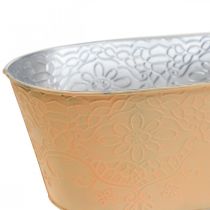 Pflanzschale Metall Blumenschale Oval Orange 25x14,5x10cm