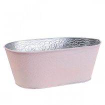 Pflanzschale Metall Blumenschale Oval Rosa 25x14,5x10cm