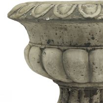 Artikel Pflanzschale Pokal aus Beton in Antik-Optik Ø15cm H13cm, Grau