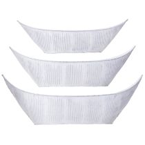 Artikel Pflanzschale Schiffchen Metall Weiß Silber 54,5/48/42cm Set 3St