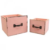 Pflanzschublade Pflanzkasten Holz Peach 12,5/16cm 2er-Set