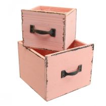 Pflanzschublade Pflanzkasten Holz Peach 12,5/16cm 2er-Set