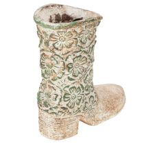Artikel Blumentopf Cowboystiefel aus Polyresin mit Blumenmuster 24 cm Braun-Grün