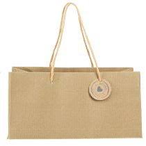 Artikel Pflanztaschen aus geripptem Papier mit integrierter Folie 24x12x12cm Natur 8 Stück