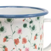 Artikel Pflanztasse Emaille Deko Tasse Blumenmotive Ø11cm