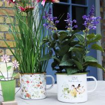 Artikel Pflanztasse Emaille Tasse zum Bepflanzen Spruch Ø11cm