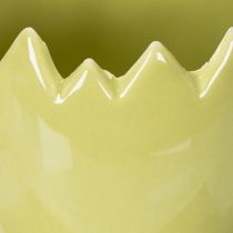 Artikel Keramik-Blumentopf Osterei-Motiv 10 cm in Gelb, Grün und Orange, 3er-Set