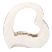 Artikel Herz-Dekoration offen 19cm Weiß Modernes Design zum Bepflanzen und Gestalten