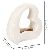 Artikel Herz-Dekoration offen 19cm Weiß Modernes Design zum Bepflanzen und Gestalten