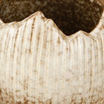 Artikel Pflanztopf Keramik Eierdesign Zerbrochen Ø9,5cm Creme-Braun 3 Stück