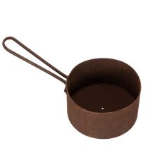 Artikel Pflanztopf Metall Übertopf Edelrost Ø20cm H11cm mit Griff