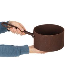 Artikel Pflanztopf Metall Übertopf Edelrost Ø20cm H11cm mit Griff