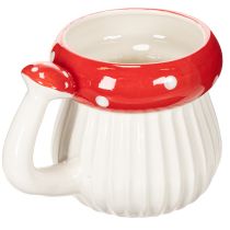 Artikel Tasse aus Keramik im Fliegenpilz-Design, 10 cm, rot-weiß