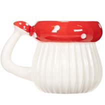 Artikel Tasse aus Keramik im Fliegenpilz-Design, 10 cm, rot-weiß