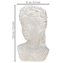 Artikel Pflanztopf Skulptur Frauenbüste Steinguss Antike Optik 21×17,5×33,5 cm