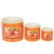 Artikel Tomaten Pflanztopf Set 3er-Set Keramik Blumentöpfe Retro-Stil 7–14 cm