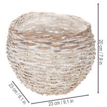 Artikel Runder Pflanzkorb aus Weide mit Folie 23cm Weiß