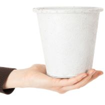 Artikel Pflanztopf Metall Weiß Ø15,5cm H14,5cm mit Ornamenten